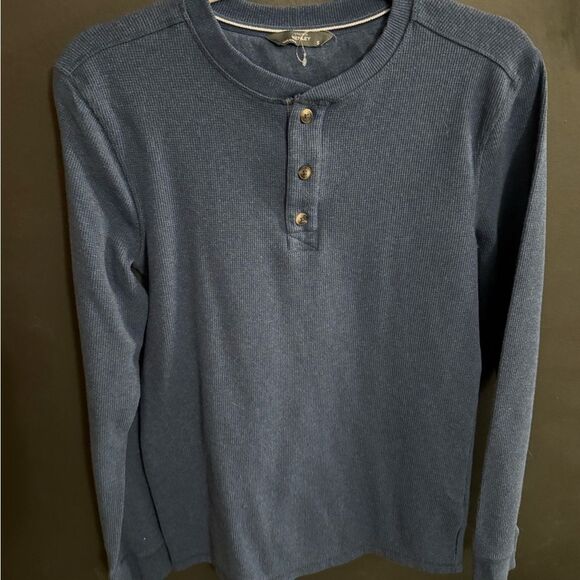 Member's Mark Thermal Henley Men's Size Small Blue NEW - Picture 4 of 8